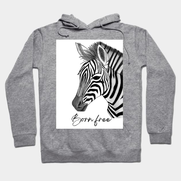 Born free zebra Hoodie by LitchiArt